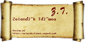 Zelenák Tímea névjegykártya